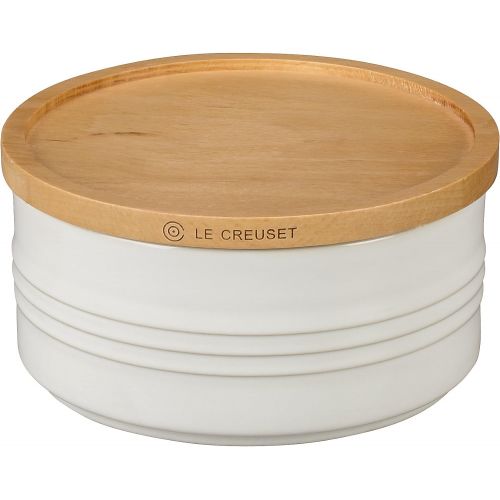 르크루제 [아마존베스트]Le Creuset of America 5 1/2 Canister with Wood Lid, 23 oz, White