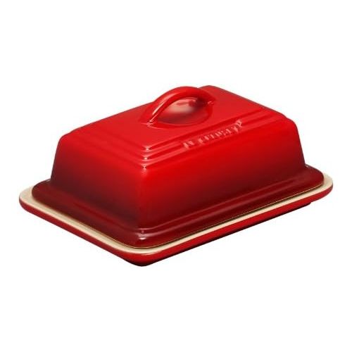 르크루제 [아마존베스트]Le Creuset of America Heritage Stoneware Butter Dish, Cerise (Cherry Red)