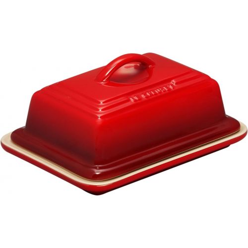 르크루제 [아마존베스트]Le Creuset of America Heritage Stoneware Butter Dish, Cerise (Cherry Red)