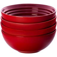 [아마존베스트]Le Creuset of America PG9102S4-1667 Soup Bowls (Set of 4), 22 oz/6.25, Cerise (Cherry Red)
