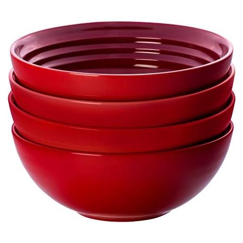 르크루제 [아마존베스트]Le Creuset of America PG9102S4-1667 Soup Bowls (Set of 4), 22 oz/6.25, Cerise (Cherry Red)