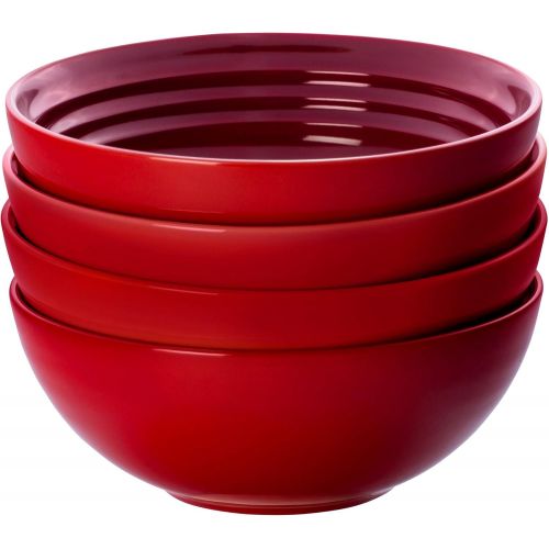 르크루제 [아마존베스트]Le Creuset of America PG9102S4-1667 Soup Bowls (Set of 4), 22 oz/6.25, Cerise (Cherry Red)