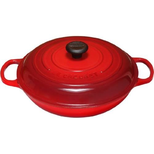 르크루제 [아마존베스트]Le Creuset Signature Enameled Cast-Iron 1-1/2-Quart Round Braiser, Cerise (Cherry Red)