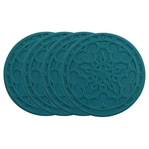 르크루제 [아마존베스트]Le Creuset Silicone Set of 4 French Coasters, Caribbean