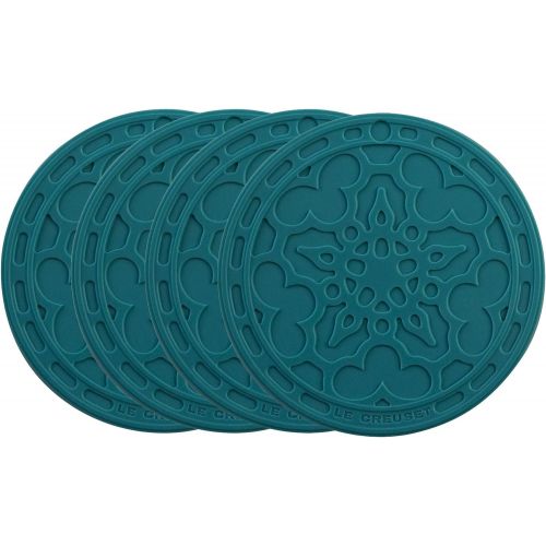 르크루제 [아마존베스트]Le Creuset Silicone Set of 4 French Coasters, Caribbean