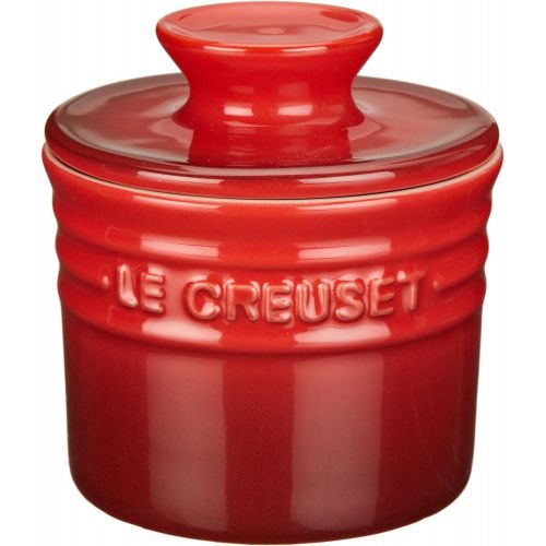 르크루제 [아마존베스트]Le Creuset Stoneware Butter Crock, 6-Ounce, Cerise (Cherry Red)