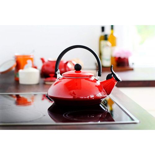 르크루제 [아마존베스트]Le Creuset Enamel-on-Steel Zen 1-2/3-Quart Teakettle, Cerise (Cherry Red)