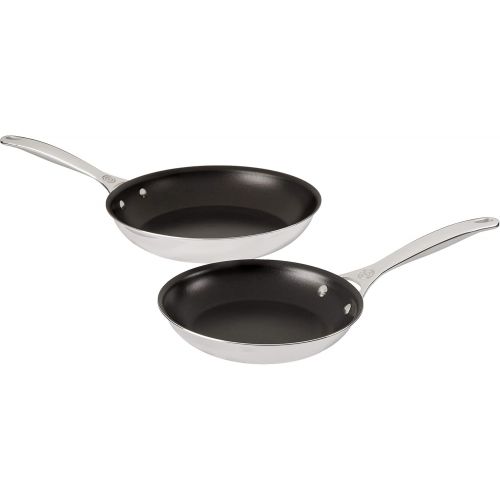 르크루제 [아마존베스트]Le Creuset SSP14102 2 Piece Nonstick Stainless Steel Fry Pan Set