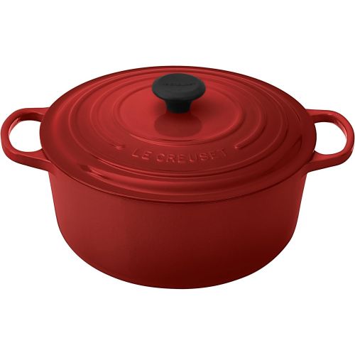 르크루제 [아마존베스트]Le Creuset Signature Enameled Cast-Iron 7-1/4-Quart Round French (Dutch) Oven, Cerise (Cherry Red)