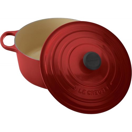 르크루제 [아마존베스트]Le Creuset Signature Enameled Cast-Iron 7-1/4-Quart Round French (Dutch) Oven, Cerise (Cherry Red)