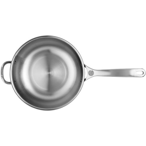 르크루제 [아마존베스트]Le Creuset Tri-Ply Stainless Steel Saucier Pan with Lid and Helper Handle, 3.5-Quart