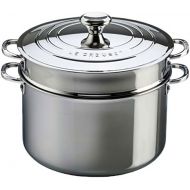 [아마존베스트]Le Creuset Tri-Ply Stainless Steel Stockpot with Lid and Deep Colander Insert, 9-Quart