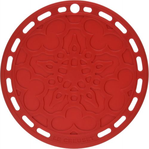 르크루제 [아마존베스트]Le Creuset Silicone 8 Round French Trivet, Cerise (Cherry Red)