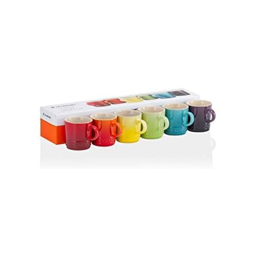 르크루제 Le Creuset Espresso-Tassen-Set, 6-teilig, Je 8,5 cm, Steinzeug, Regenbogen