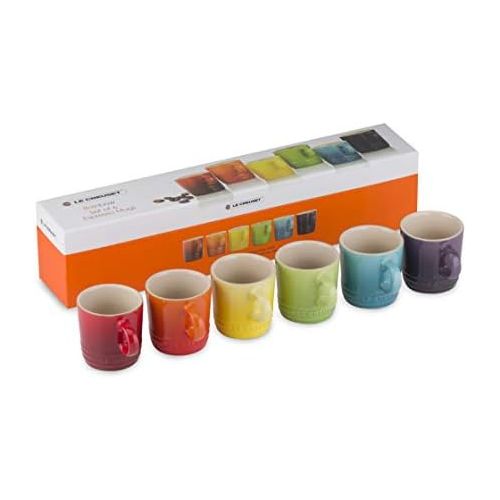 르크루제 Le Creuset Espresso-Tassen-Set, 6-teilig, Je 8,5 cm, Steinzeug, Regenbogen