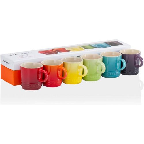 르크루제 Le Creuset Espresso-Tassen-Set, 6-teilig, Je 8,5 cm, Steinzeug, Regenbogen