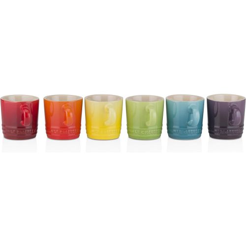 르크루제 Le Creuset Espresso-Tassen-Set, 6-teilig, Je 8,5 cm, Steinzeug, Regenbogen