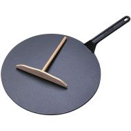 Le Creuset Gusseisen-Crepespfanne, Inkl. Holzschieber, Ø 32 cm, Rund, Fuer alle Herdarten inkl. Induktion geeignet, Kirschrot