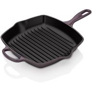 Le Creuset Signature Gusseisen-Grillpfanne, Quadratisch, 26 cm, Fuer alle Herdarten inkl. Induktion geeignet, Cassis