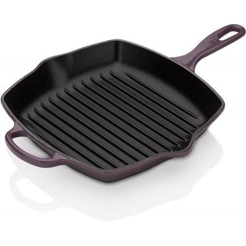 르크루제 Le Creuset Signature Gusseisen-Grillpfanne, Quadratisch, 26 cm, Fuer alle Herdarten inkl. Induktion geeignet, Cassis