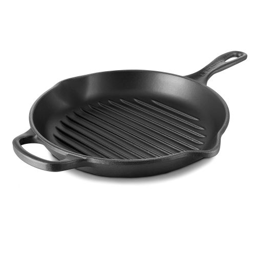 르크루제 Le Creuset Gusseisen Grillpfanne Signature rund 26 cm, schwarz matt