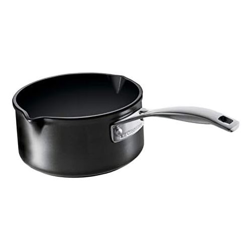 르크루제 Le Creuset Aluminium-Antihaft Milchtopf, Ø 16 cm, PFOA-frei, Fuer alle Herdarten inkl. Induktion geeignet, Anthrazit/Silber