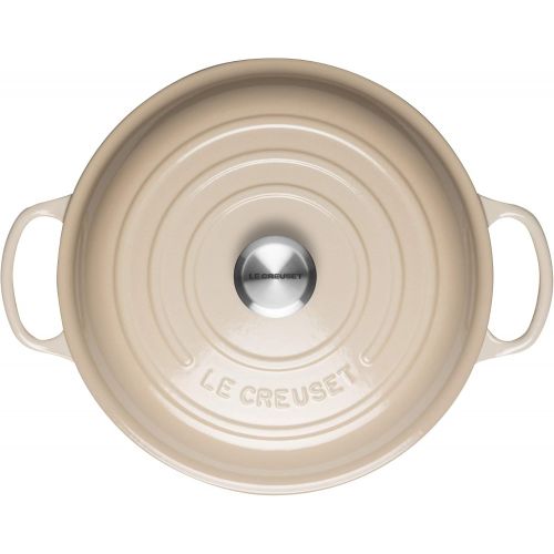 르크루제 Le Creuset Signature Gusseisen Gourmet-Profitopf, Rund, Ø 26 cm, 2 l, Fuer alle Herdarten inkl. Induktion geeignet, Creme