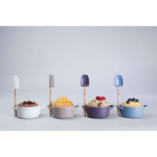 르크루제 Le Creuset Mini-Cocotte/ Brater-Set, 4-teilig, Rund, Je 200 ml, 10 x 5 cm, Steinzeug, Blau/Rosa/Weiss/Violett