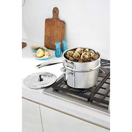 르크루제 Le Creuset 3-ply Dampfeinsatz, Ø 20 cm, Rostfreier Edelstahl, Fuer Toepfe mit Ø 20 cm geeignet, Mit Griffen, Silber