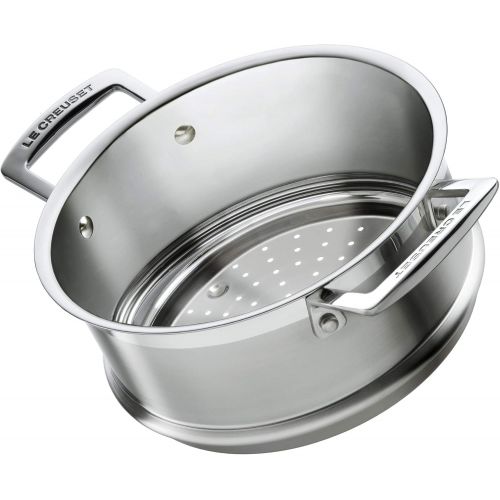 르크루제 Le Creuset 3-ply Dampfeinsatz, Ø 20 cm, Rostfreier Edelstahl, Fuer Toepfe mit Ø 20 cm geeignet, Mit Griffen, Silber