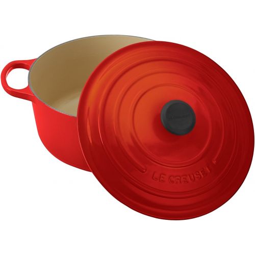 르크루제 Le Creuset Signature Enameled Cast-Iron Round French Oven - Flame - 7-1/4-Quart