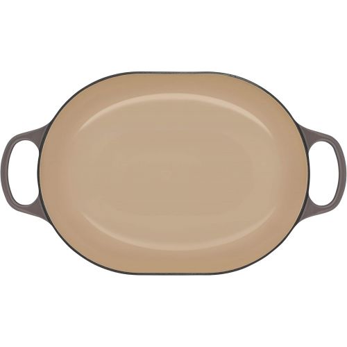 르크루제 Le Creuset LS2512-317FSS Enameled Caset Iron Dutch Oven, 3.75 qt, Oyster