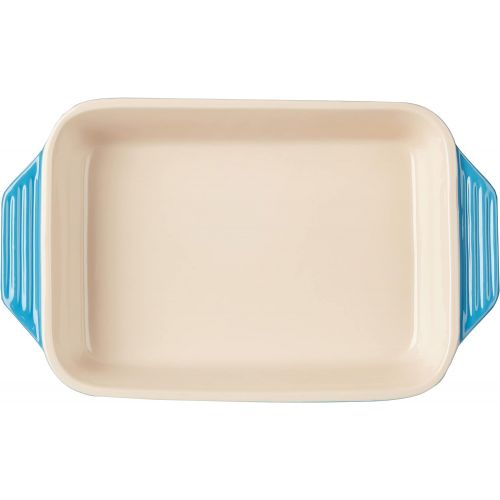 르크루제 Le Creuset PG1047S-2659 Stoneware Rectangular Dish, 13.5 (Includes handle) by 8-Inch, Marseille