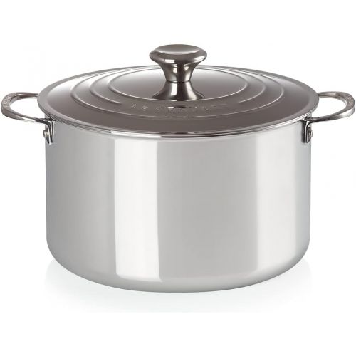 르크루제 Le Creuset SSP3200-26 Tri-Ply Stainless Steel Stockpot with Lid and Deep Colander Insert, 9-Quart