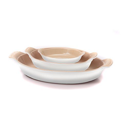 르크루제 Le Creuset Heritage Caribbean Stoneware 3 Piece Nested Au Gratin Baker Dish Set