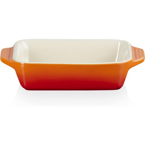 르크루제 Le Creuset PG1047S-182 Stoneware Rectangular Dish, 7 by 5-Inch, Flame