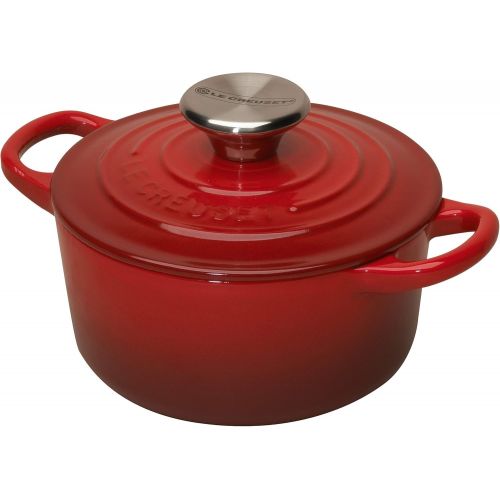 르크루제 Le Creuset Cast Iron 0.3 Quart Mini Cocotte w/ Stainless Handle, Cerise