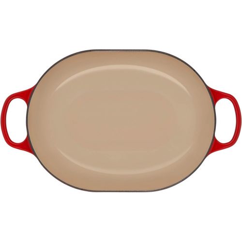 르크루제 Le Creuset LS2512-3167SS Enameled Caset Iron Dutch Oven, 3.75 qt, Cerise