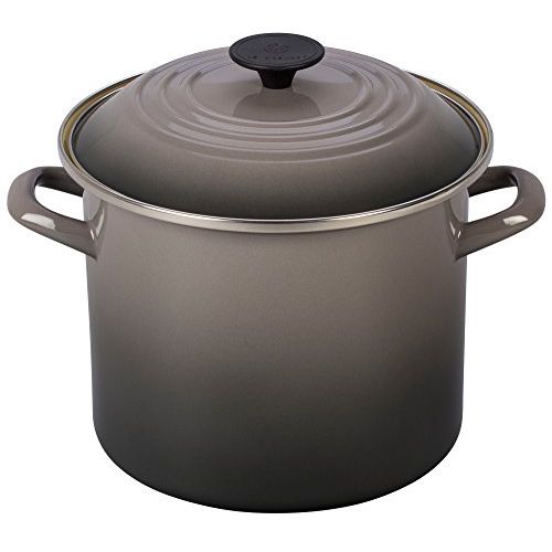 르크루제 Le Creuset Enamel-on-Steel 8-Quart Covered Stockpot, Oyster