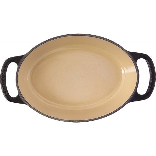 르크루제 Le Creuset LS2088-20ML Enamel Cast Iron Signature Oval Baker, 5/8Qt, Black