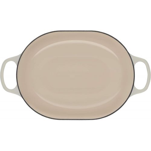 르크루제 Le Creuset LS2512-31716SS Enameled Caset Iron Dutch Oven, 3.75 qt, Meringue