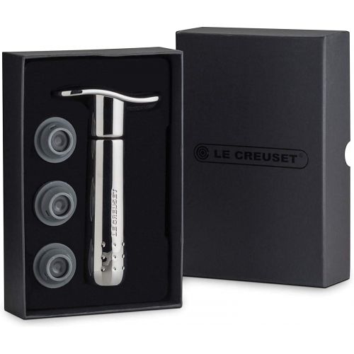 르크루제 Le Creuset Wine Pump and 3 Stoppers, Black Nickel