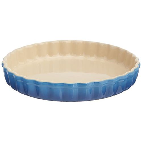 르크루제 Le Creuset PG0600-2459 Stoneware Tart Dish, 1.45-Quart, Marseille