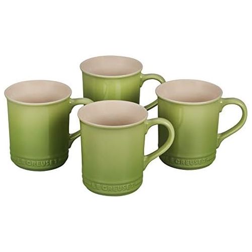 르크루제 Le Creuset PG90433A-004P Stoneware Mug, Set of 4, 14-Ounce, Palm