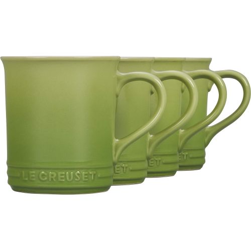 르크루제 Le Creuset PG90433A-004P Stoneware Mug, Set of 4, 14-Ounce, Palm