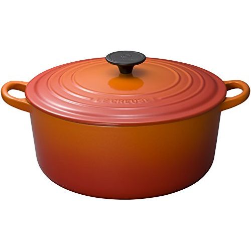 르크루제 Le Creuset Signature Flame Enameled Cast Iron Round French Oven, 7.25 Quart