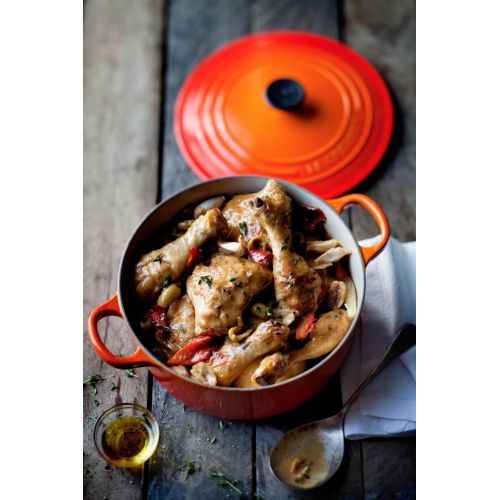 르크루제 Le Creuset Signature Flame Enameled Cast Iron Round French Oven, 7.25 Quart