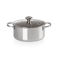 Le Creuset SSP3000-24 Tri-Ply Stainless Steel Shallow Casserole with Lid, 5.5-Quart