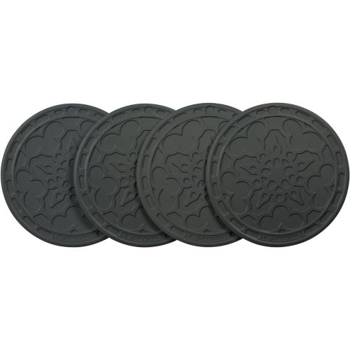 르크루제 Le Creuset of America FB510-7F Le Creuset Silicone 4 French Coasters - Oyster, Set of 4, Diameter