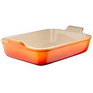 Le Creuset PG0700-322 Heritage Stoneware Rectangular Dish, 12-by-9-Inch, Flame